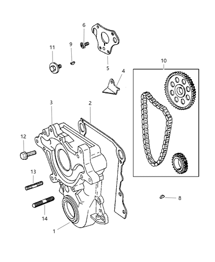 1999 Dodge Ram 2500 Timing Gear & Cover Diagram 2