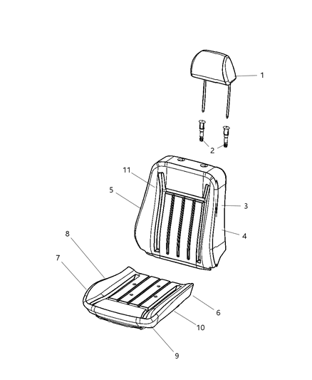 2008 Chrysler 300 HEADREST-Front Diagram for 1DJ241DVAA