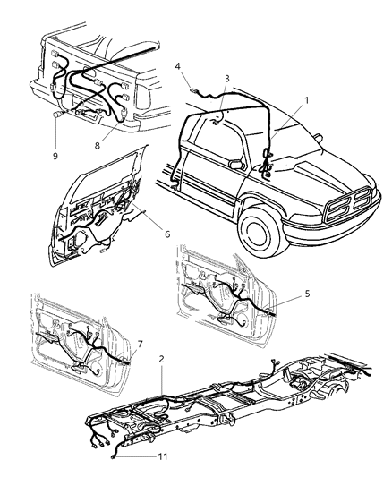 1998 Dodge Ram 2500 Quad & Club Cab Wiring - Body & Accessories Diagram