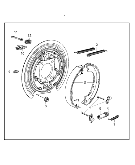 2012 Jeep Liberty Park Brake Assembly, Rear Disc Diagram