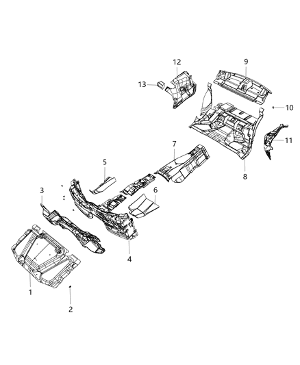 2014 Dodge Charger SILENCER-Rear Shelf Diagram for 55315153AE
