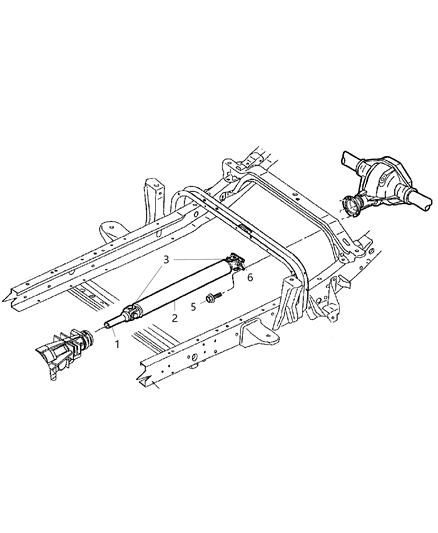 2007 Chrysler Aspen Propeller Shaft - Rear Diagram