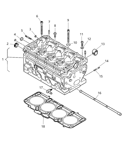 2008 Jeep Compass Cylinder Head & Cover Diagram 3