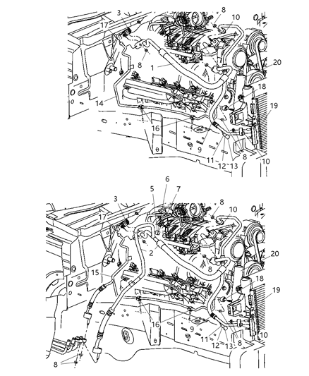 2007 Jeep Commander Line-A/C Suction Diagram for 55116947AD