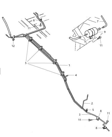 2002 Dodge Viper Fuel Lines & Filter Diagram