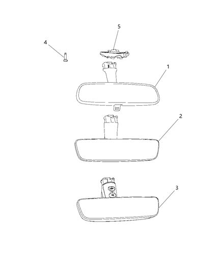 2018 Jeep Wrangler Inside Rear View Mirror Diagram for 68297612AB