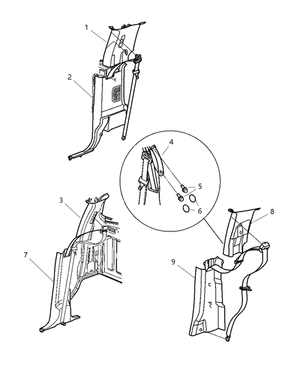 2002 Dodge Ram 1500 Quarter Trim Panel Diagram