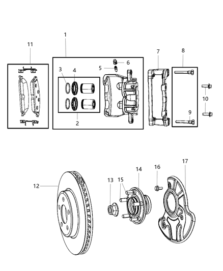 2010 Dodge Charger Front Brakes Diagram 1