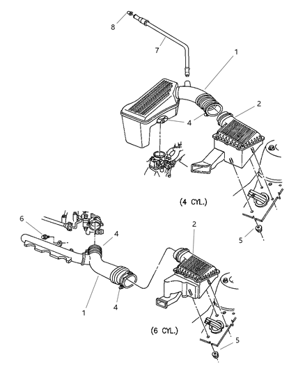 1998 Chrysler Sebring Convertible Air Cleaner Diagram