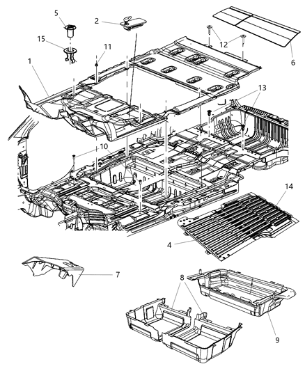 2009 Dodge Grand Caravan Mat-Floor Diagram for 5028724AA