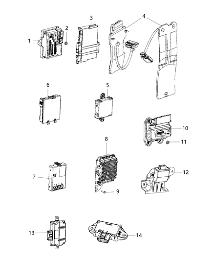 2019 Jeep Cherokee Module-Memory Seat & Mirror CONTRO Diagram for 68105045AF