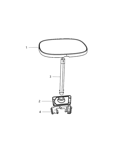 2011 Dodge Grand Caravan Table Top-3RD Row Tray Table Diagram for 1EK23HL5AC