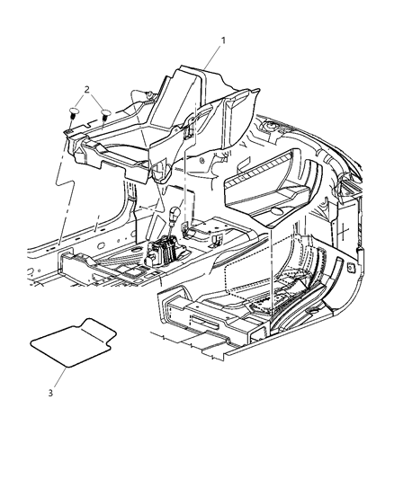 2011 Dodge Charger Carpet, Front Diagram