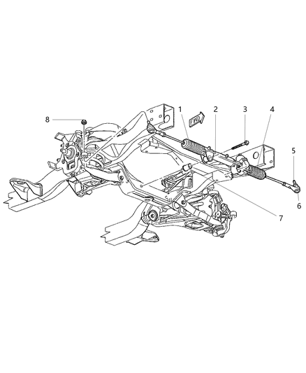 2000 Dodge Dakota Gear - Rack & Pinion Power Steering Diagram 1