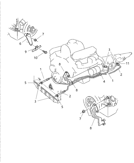 2002 Dodge Ram Van Transmission Oil Cooler & Lines Diagram