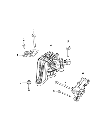 2018 Chrysler Pacifica Engine Mounting Right Side Diagram 1