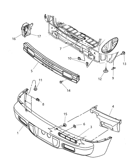 2007 Chrysler PT Cruiser RETAINER-Rear FASCIA Diagram for 5288891AA