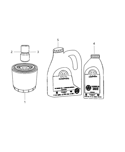 2009 Dodge Charger Engine Oil , Engine Oil Filter & Adapter Diagram 2