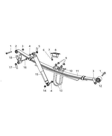 2010 Dodge Dakota Suspension - Rear Diagram