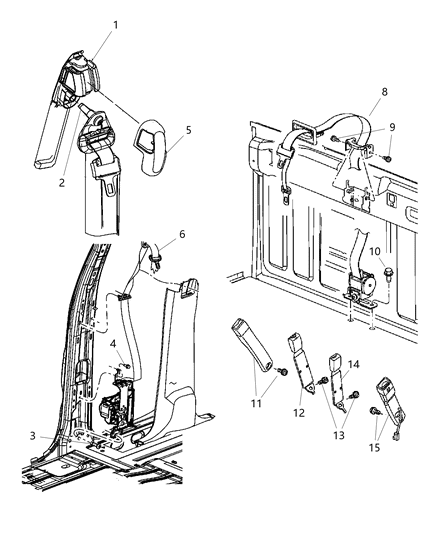 2011 Ram 1500 Seat Belts Front Diagram 3