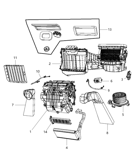 2009 Jeep Wrangler Heater Unit Diagram 1