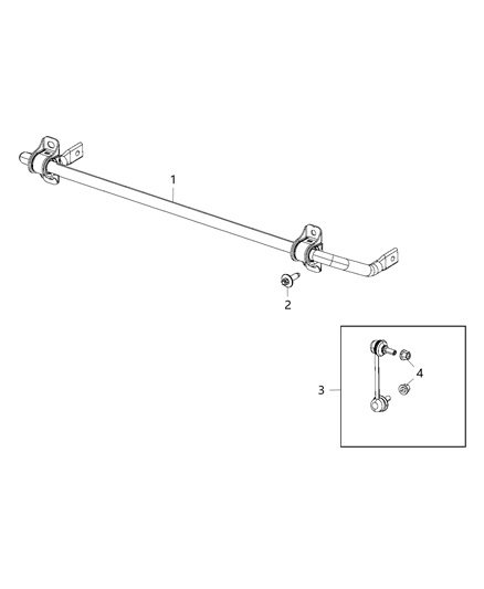 2019 Jeep Cherokee Link-STABILIZER Bar Diagram for 68405972AA