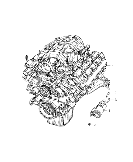 2019 Dodge Charger Starter & Related Parts Diagram 4