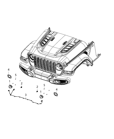 2021 Jeep Gladiator Lamps, Fog Diagram 4