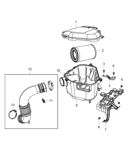 2016 Jeep Patriot Bracket-Air Cleaner Diagram for 68206866AA