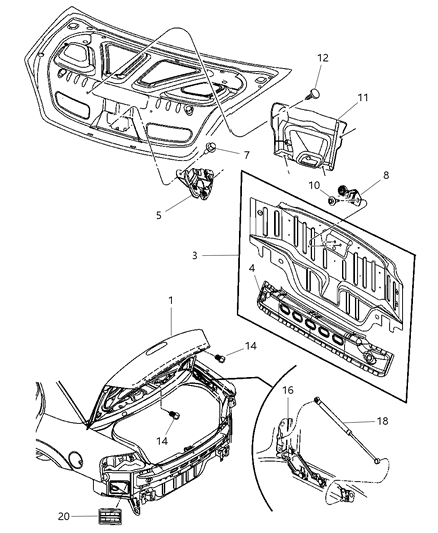 2004 Dodge Stratus Deck Lid Diagram