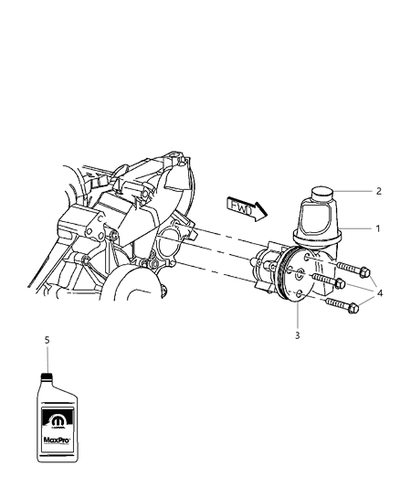 2011 Dodge Dakota Power Steering Pump And Pulley Diagram for 52855925AD