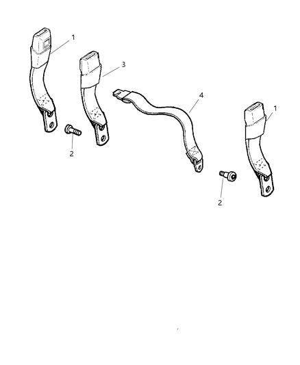1999 Dodge Ram 3500 Quad & Club Cab Lap Belt - Seat Diagram