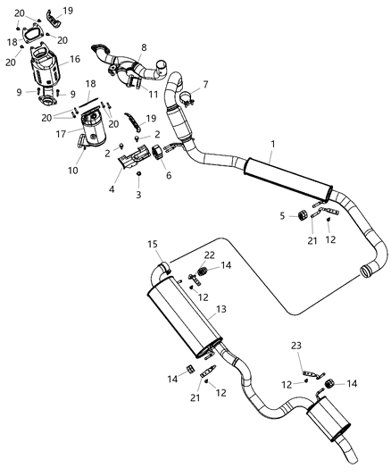 2020 Dodge Grand Caravan Converter-Exhaust And Catalytic Conve Diagram for 68459326AA