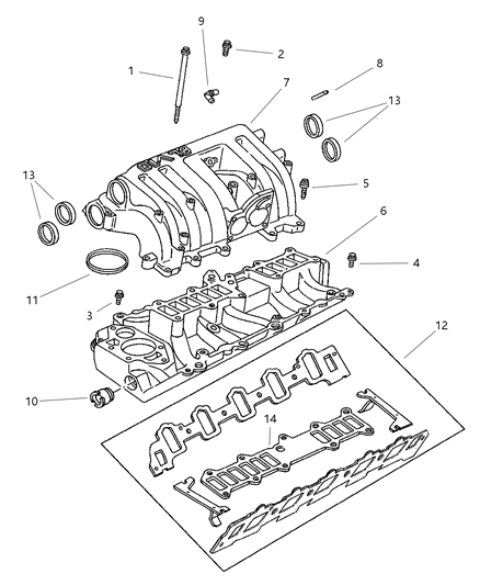 1999 Dodge Ram 1500 Manifolds - Intake & Exhaust Diagram 6