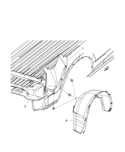 2018 Ram 2500 Rear Wheelhouse Shields Diagram