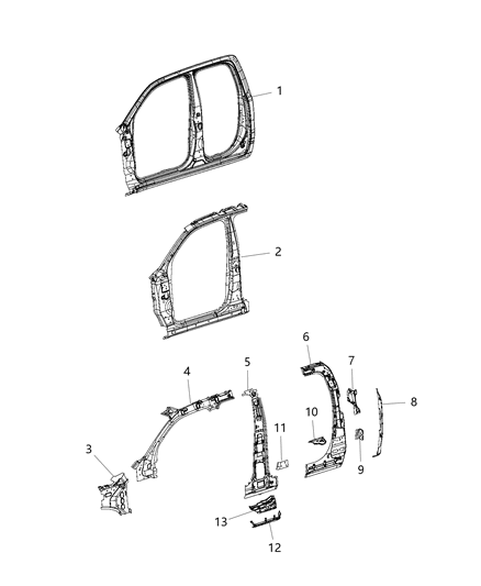 2020 Ram 1500 Panel-C Pillar Inner Diagram for 68310034AD