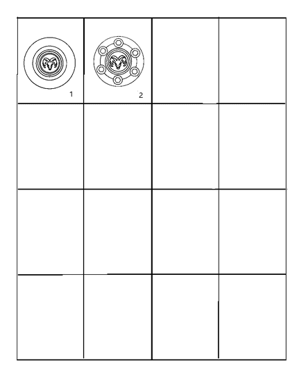 2002 Dodge Dakota Caps & Covers, Wheel Diagram