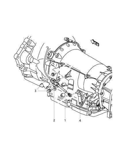 2011 Dodge Challenger Gearshift Lever, Cable And Bracket Diagram