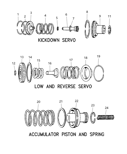 1998 Dodge Dakota Valve Body Servos Diagram 1