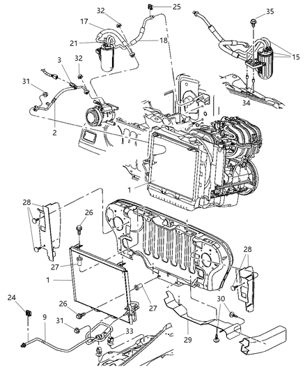 2006 Jeep Wrangler Seal-Condenser Diagram for 55036867