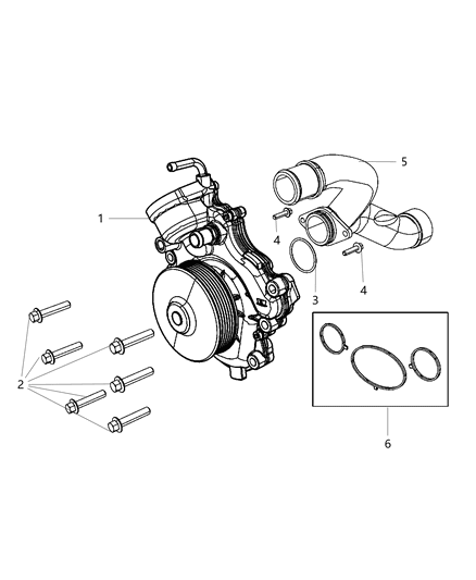 2014 Chrysler 300 Water Pump & Related Parts Diagram 2