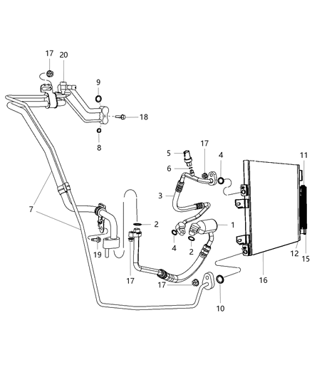 2016 Jeep Compass A/C Plumbing Diagram 1