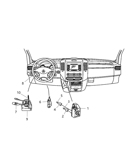 2008 Dodge Sprinter 2500 Switches - Steering Column & Wheel Diagram