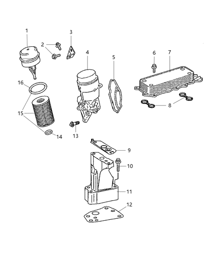 2008 Jeep Grand Cherokee Adapter-Oil Filter Diagram for 68000478AA