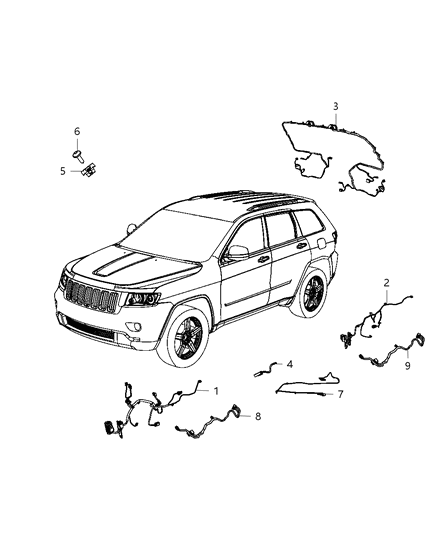 2021 Jeep Grand Cherokee Wiring-Rear Door Diagram for 68333602AA