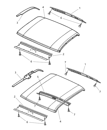 2004 Dodge Dakota Roof Panel Diagram