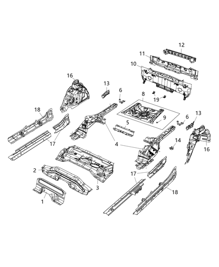 2016 Jeep Renegade Bracket-WHEELHOUSE Diagram for 68247450AA