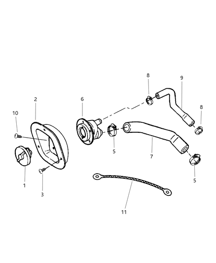 1998 Jeep Wrangler Fuel Filler Tube Diagram