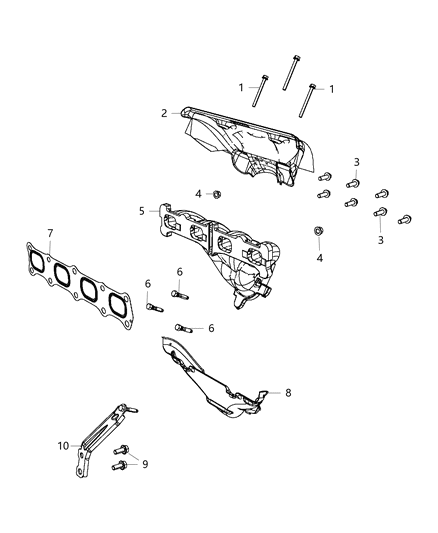 2017 Dodge Journey Exhaust Manifold & Heat Shield Diagram 3