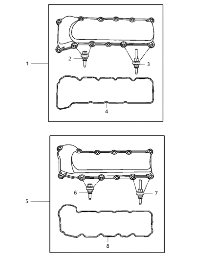 2007 Jeep Grand Cherokee Cylinder Head & Covers And Mounting Diagram 5